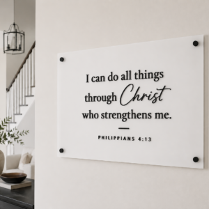 White Acrylic Signs with Bible Verses & Inspirational Quotes