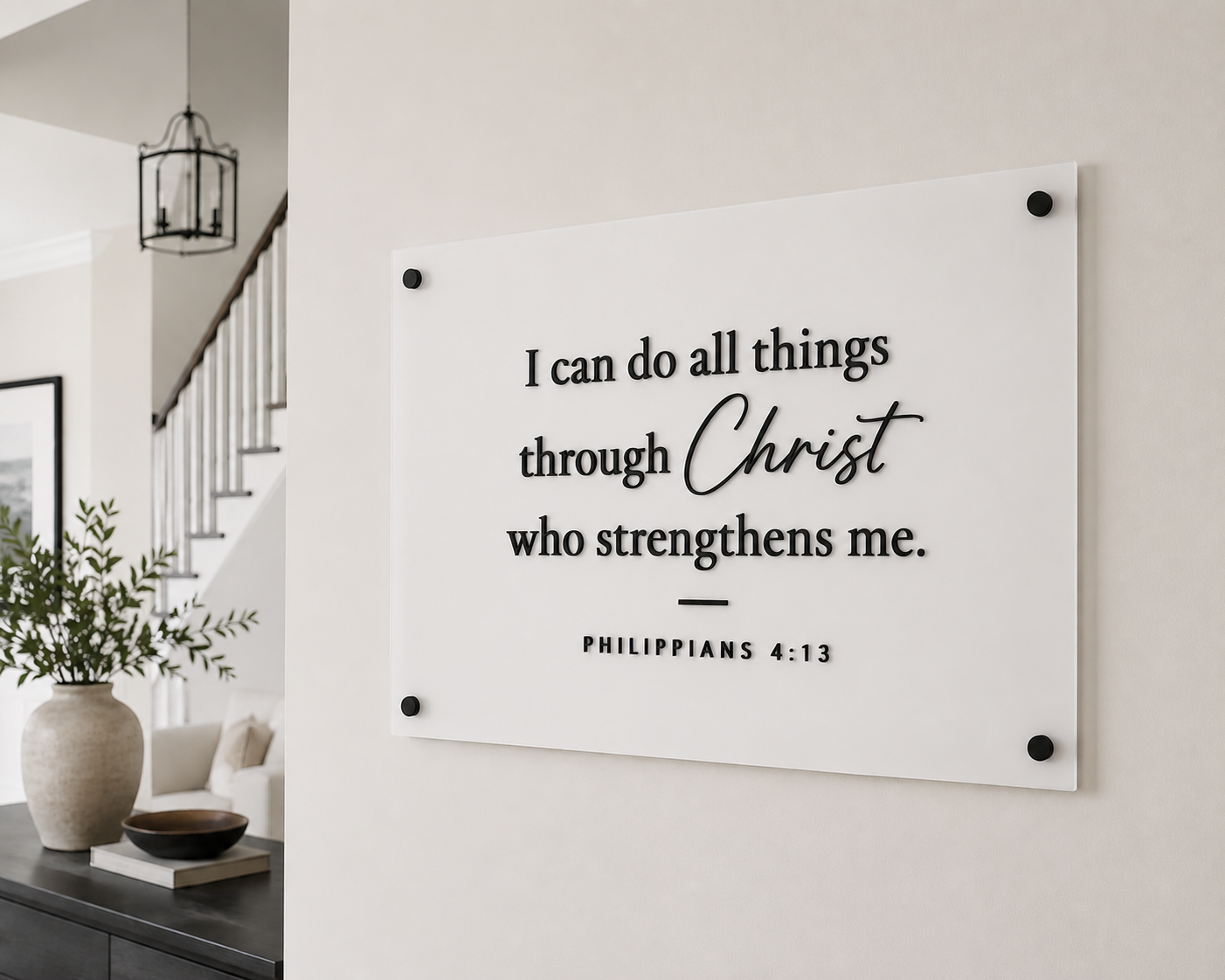 White Acrylic Signs with Bible Verses & Inspirational Quotes